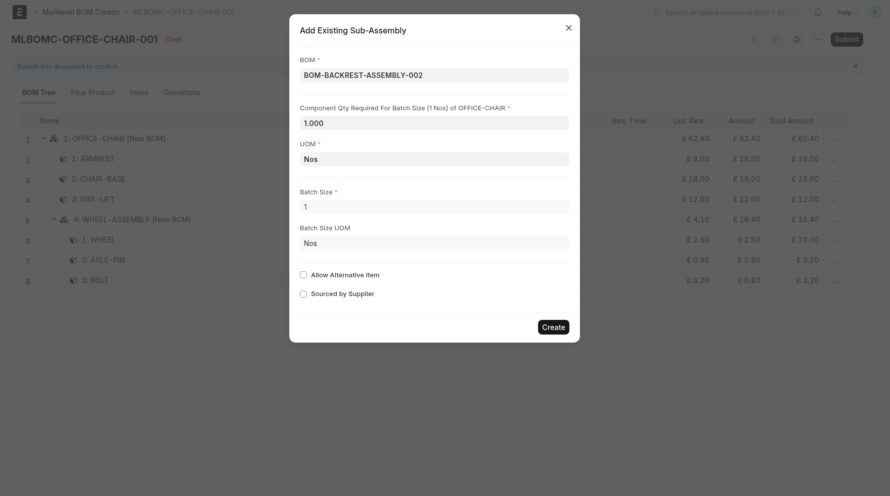 Add Existing Sub-Assembly dialog
