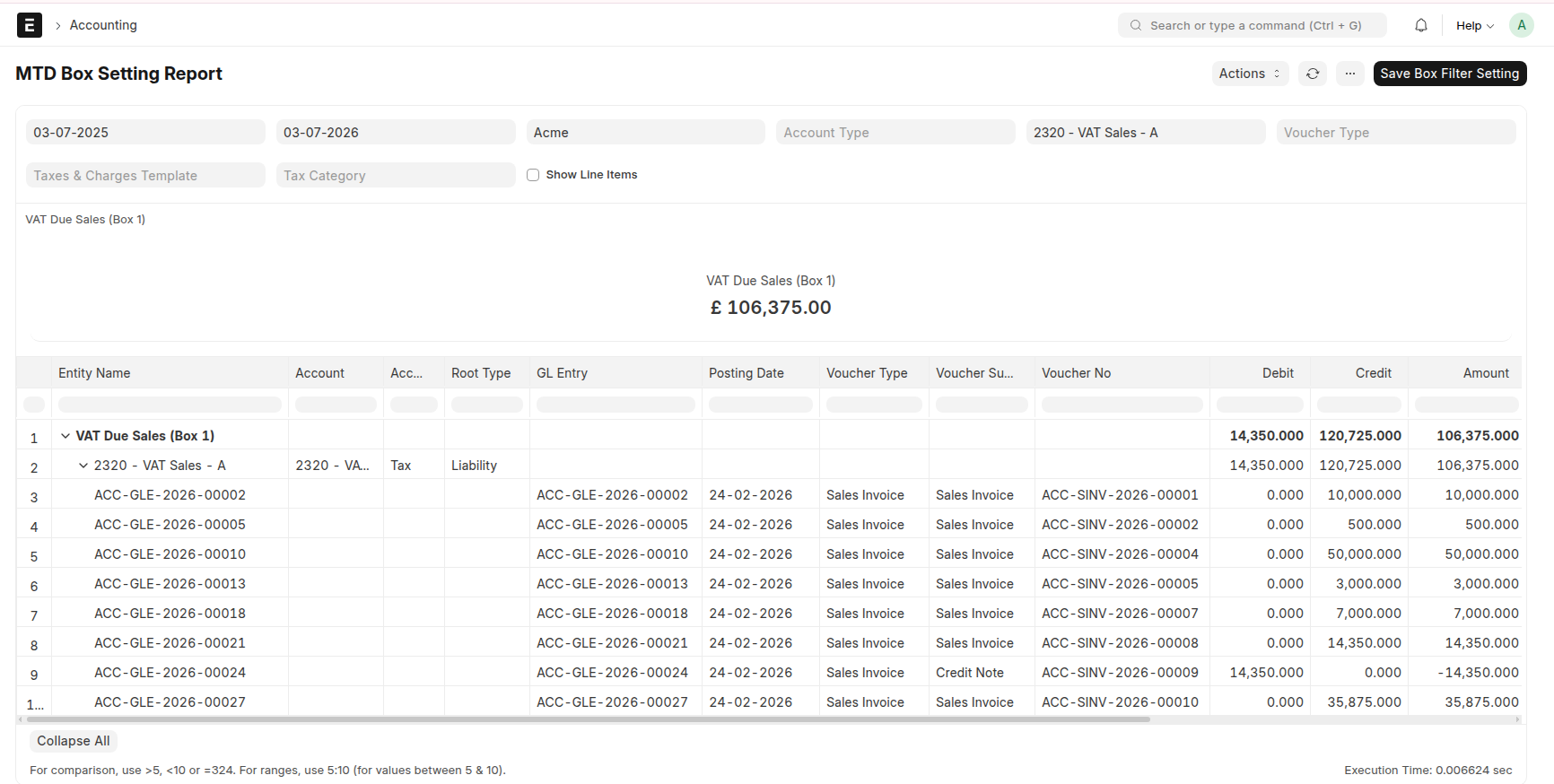 MTD Box Setting Report tree preview