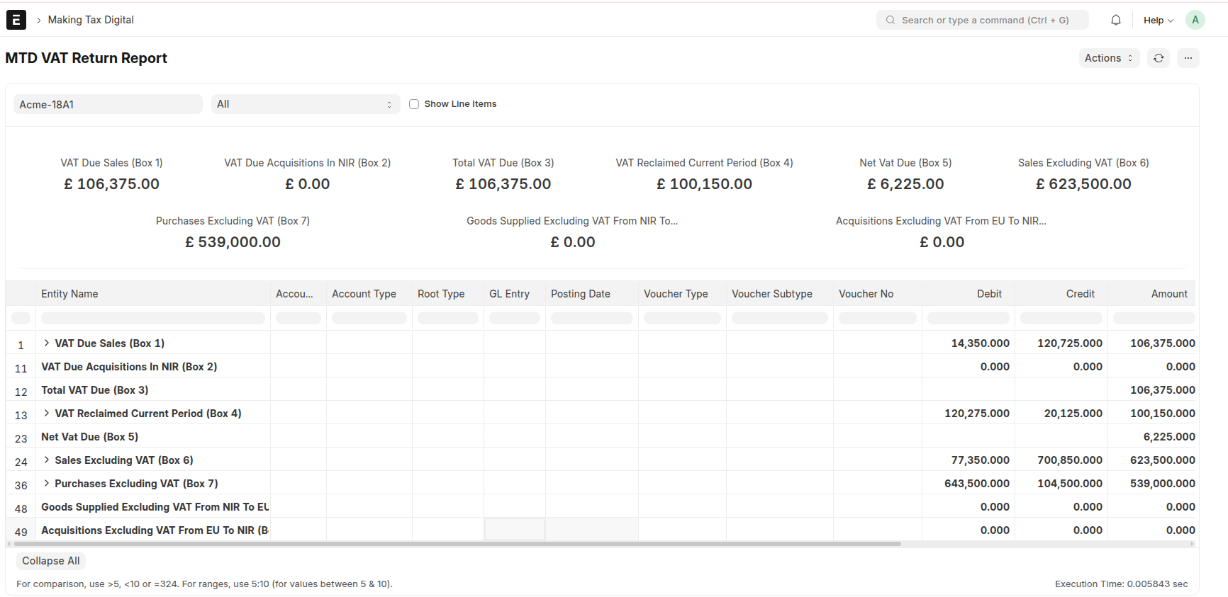 MTD VAT Return Report — all boxes